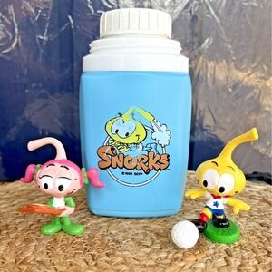 Vintage Snorks Lot Thermos 1984 + Figures Bundle Cartoon 80s Toy Collection